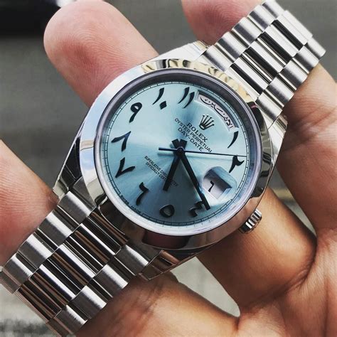 arabic dial rolex blue|Rolex with arabic numbers.